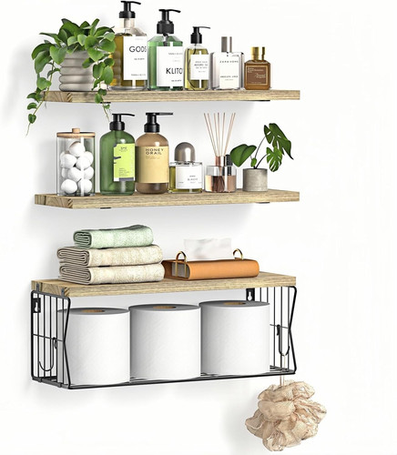 Floating bathroom shelves - bathroom,