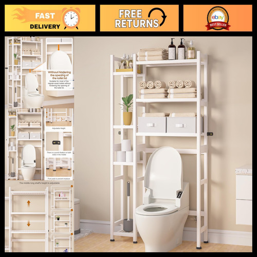 Bamboo over toilet storage - over,