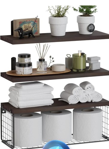 Bathroom shelves over toilet - bathroom,