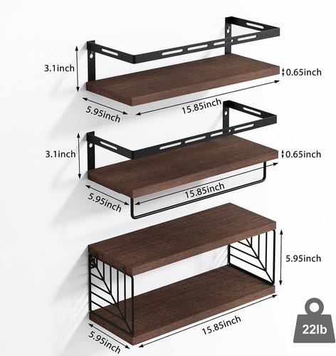 Wall mounted bathroom shelves - wall,