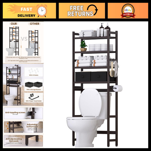 Tier bamboo over toilet - 4-tier,