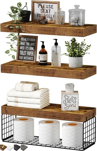 Bathroom shelves over toilet - bathroom,