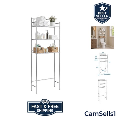 Tier chrome over the - 3-tier, over-the-toilet